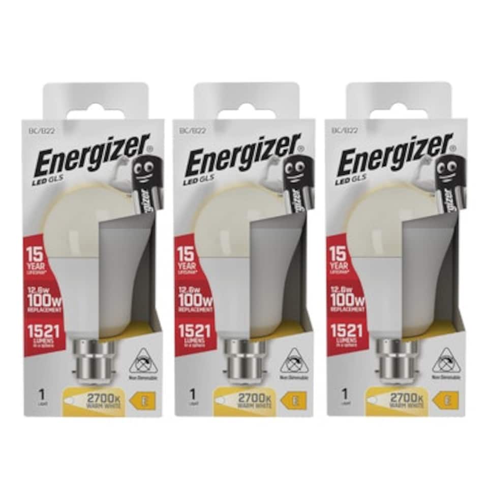 image 1 of Energizer LED GLS B22 1521lm 12.6W 2700K (Warm White) - Pack of 3
