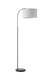 image 1 of ValueLights Modern Designer Style Black Curved Stem Floor Lamp With Grey Shade & Bulb | Grey