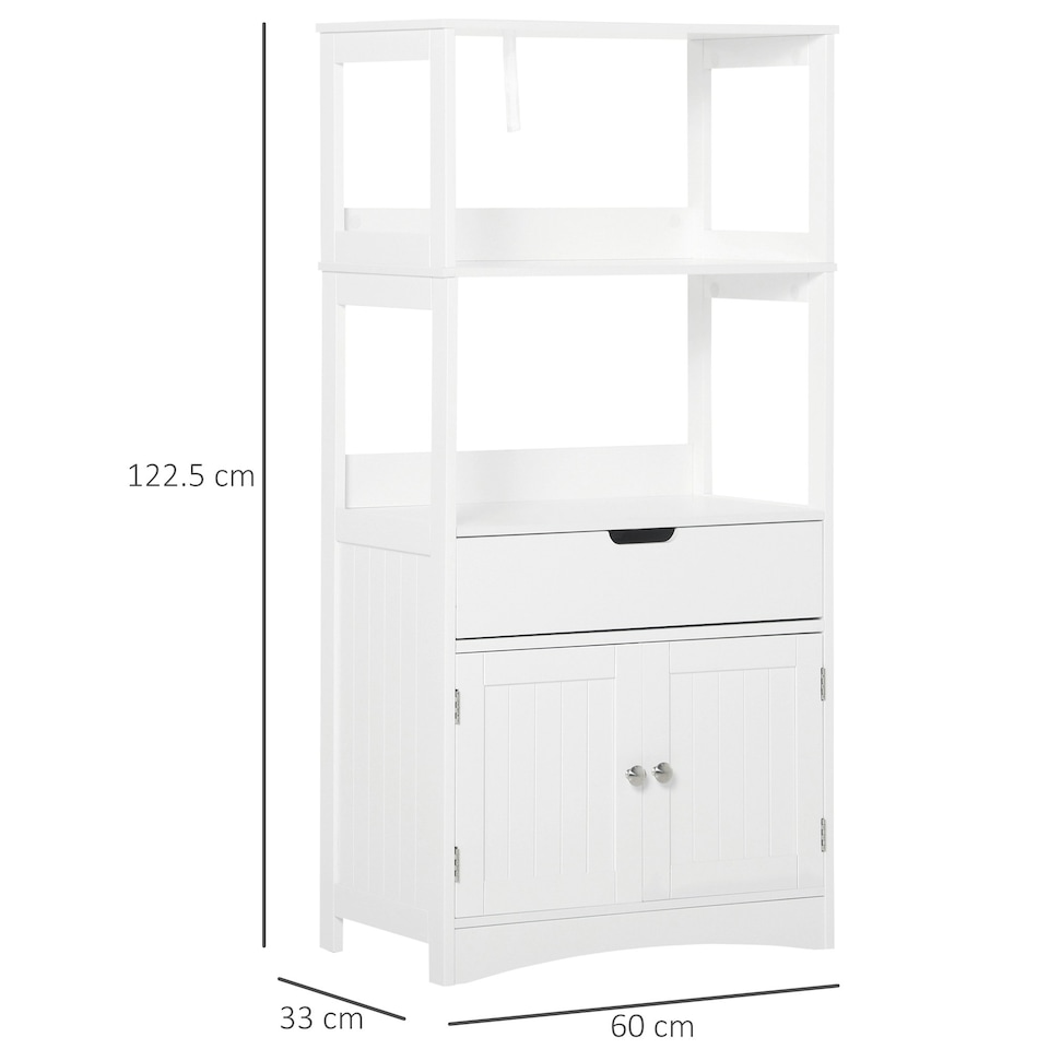 image 1 of kleankin Bathroom Floor Storage Cabinet Kitchen Sideboard Standing Unit W/ Doors
