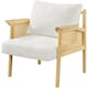 image 2 of Yaheetech Boucle Accent Chair with Seat Cushion and Back Pillow White
