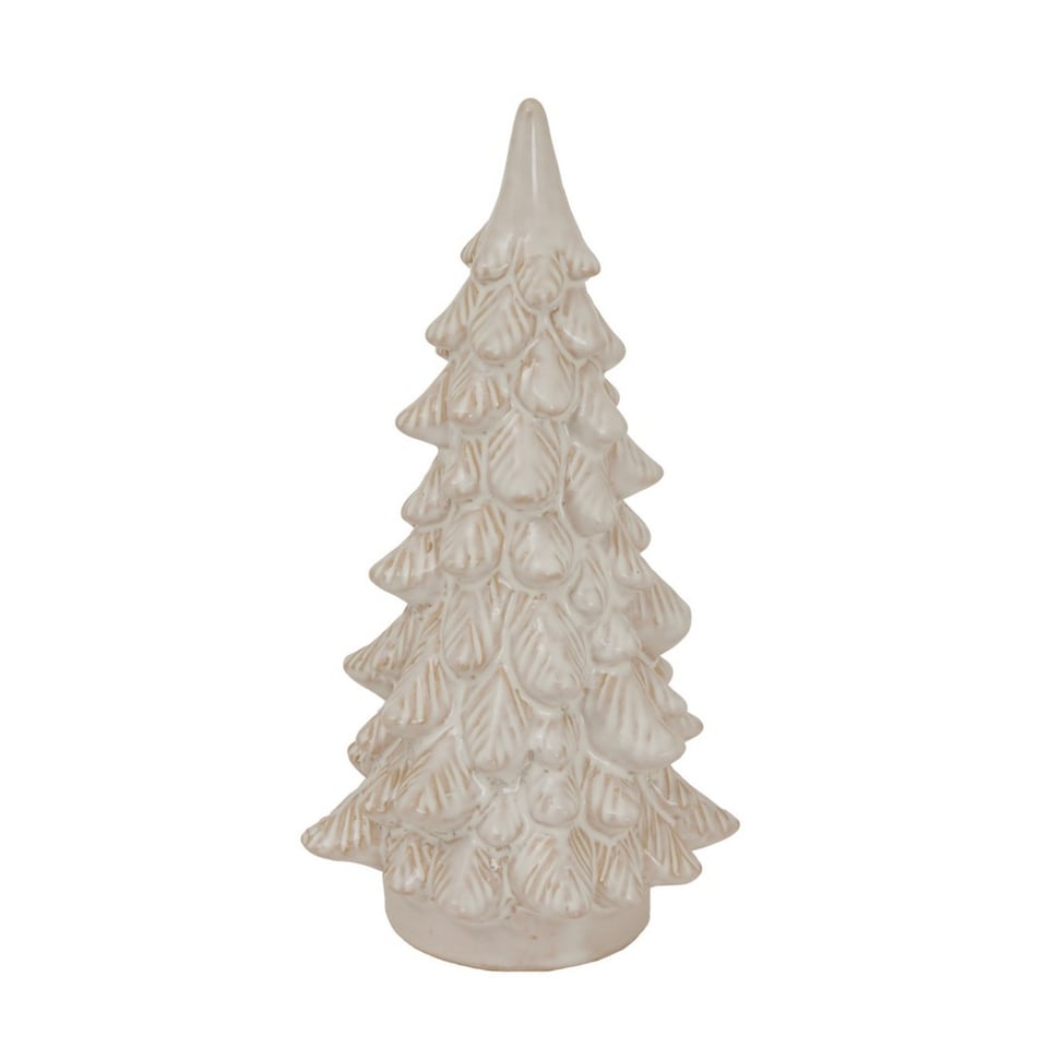 image 1 of Medium Alora Snowy Christmas Tree - Ceramic - L11 x W11 x H23 cm - White