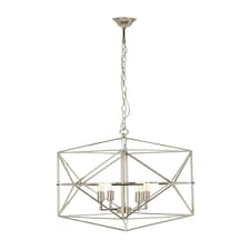 Interiors by Premier Hexagonal Chandelier Silver