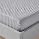 image 2 of Homescapes Grey Egyptian Cotton Satin Stripe Flat Sheet 330 TC, Double Grey | Double