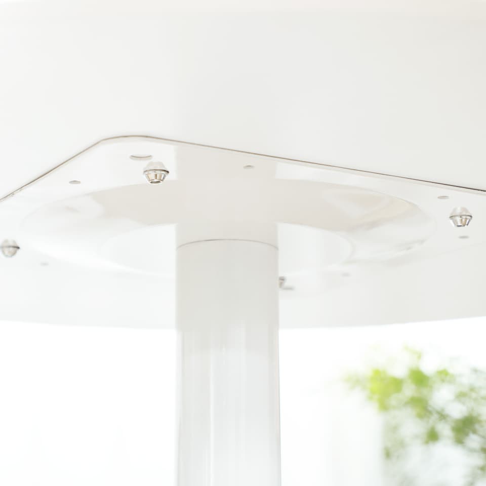 image 1 of HOMCOM Round Dining Table, Modern Kitchen Table with Steel Base, Non-slip Foot Pad for Living Room, Dining Room, White