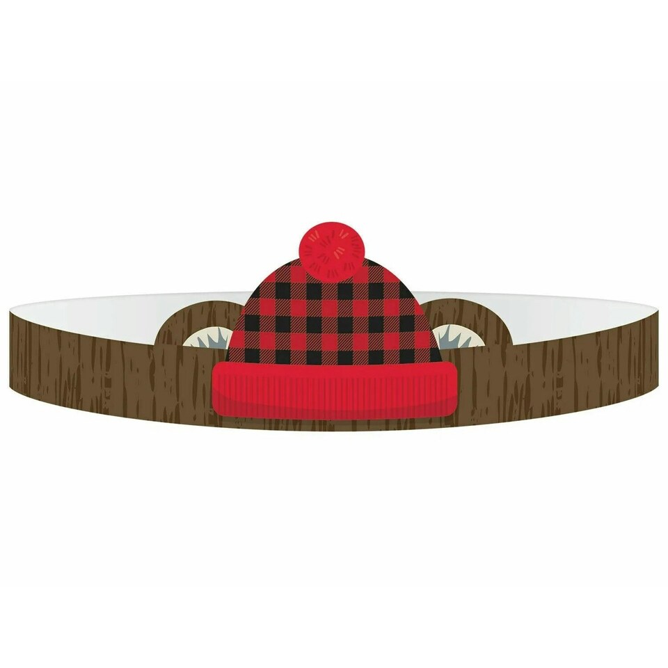 Amscan Little Lumberjack Paper Crown - Brown/Red/Black - One Size