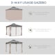 image 4 of Outsunny 3 x 3 (m) Double Roof Hard Top Gazebo w/Nettings & Curtains, Khaki