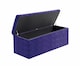 image 5 of 180cm Large Plain Safar Storage Ottoman Box, Sapphire Blue Plush Velvet Upholstered Deep Storage Ottoman End of Bed Bench