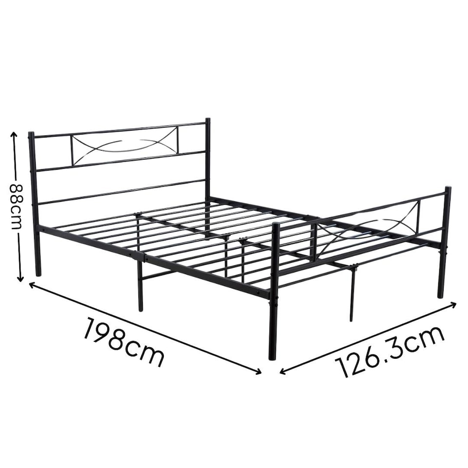 image 1 of Matt Dark Grey Metal Frame 4ft Small Double Bedframe Powder Coated
