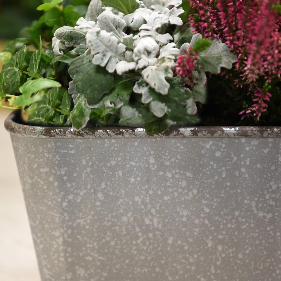 image 1 of Steel Effect Trough Planter for Garden Outdoor Patio (x2) | Grey