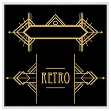 Art deco retro (Picture Frame) White | XS
