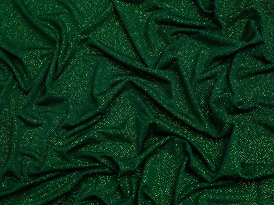 Minerva Core Range Green Dazzle Glitter ITY Silky Stretch Knit Fabric for Dressmaking, 148cm / 58" Wide - per metre