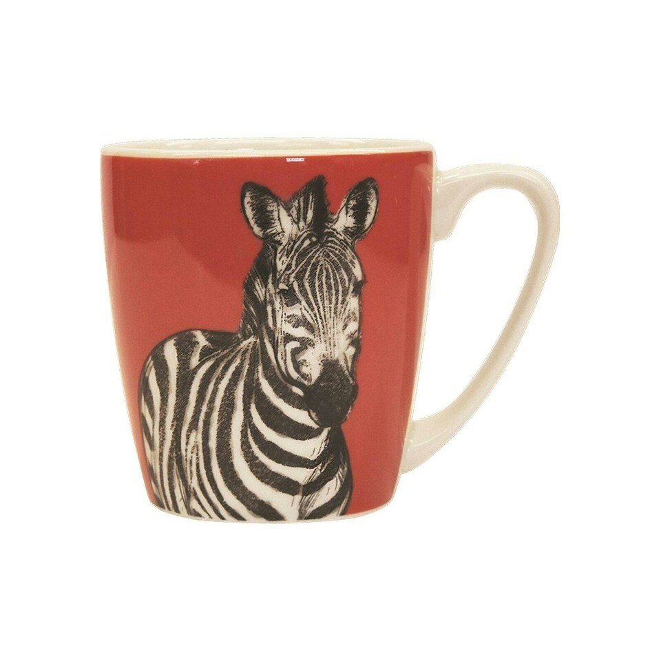 Churchill China The Kingdom China Mug Animal Zebra 300ml Red
