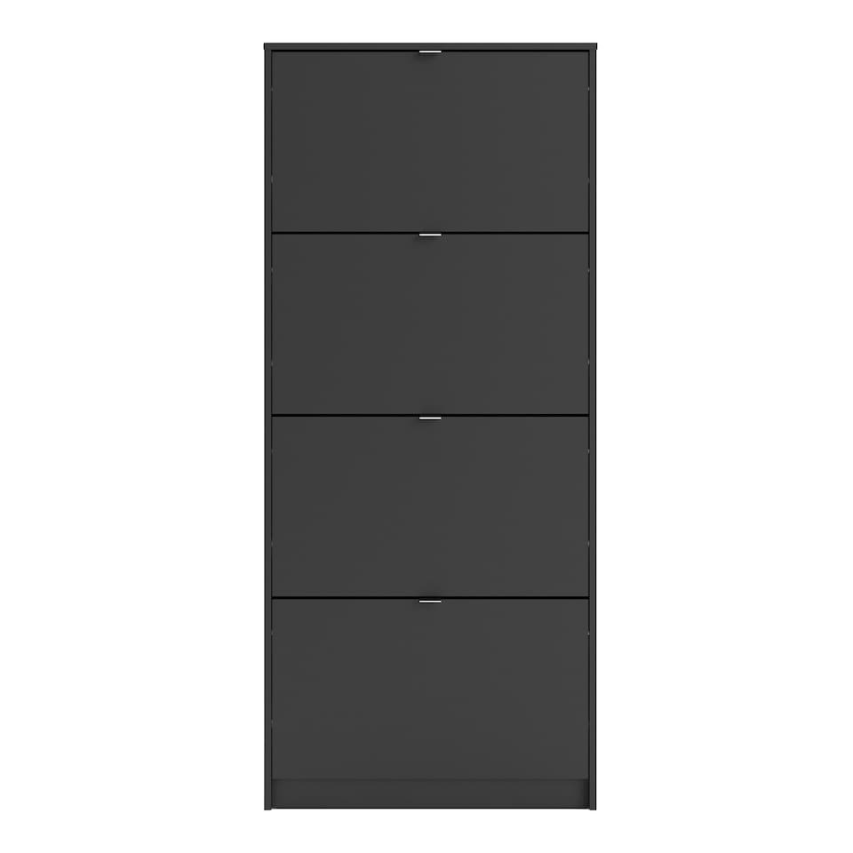 image 1 of Shoes Shoe Cabinet 4 Flip Down Doors and 1 layer in Matt Black