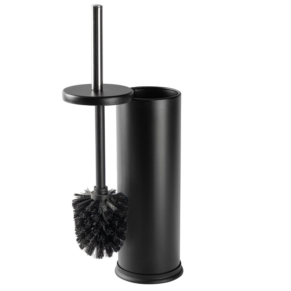 image 1 of Harbour Housewares Round Toilet Brush - Matt Black | Black | Matte Black