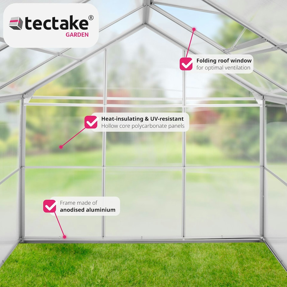 image 1 of Aluminium greenhouse, UV-resistant, 185x190x195cm