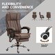 image 6 of Vinsetto Office Chair with Massage and Heat, Microfibre Reclining Computer Desk Chair with Footrest and Adjustable Height, Swivel Wheels for Home Office, Dark Brown