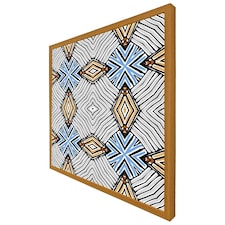 Abstract geometric shapes & hand drawn brush stokes (Picture Frame) | Brown | Oak | XL