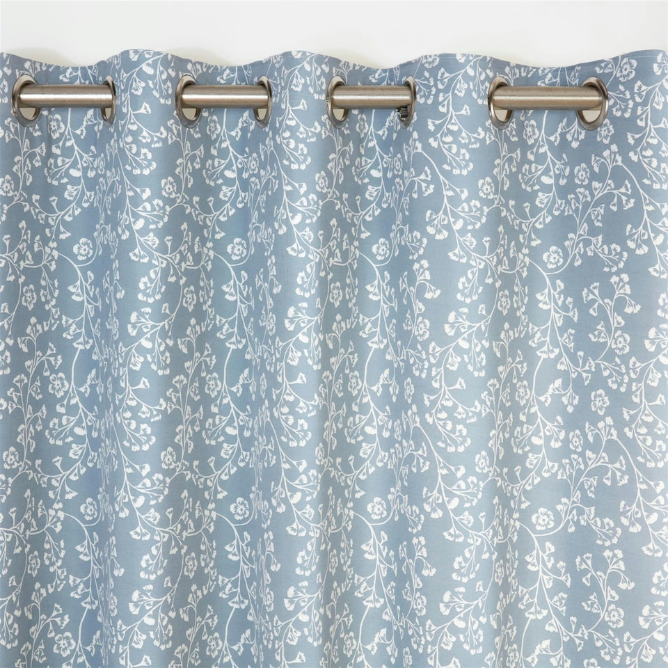 image 1 of Sade Eyelet Curtains - Blue - 229x183cm