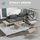 image 3 of Outsunny 3 Pieces Garden Furniture Set, L Shaped 4 Seater Corner Sofa Set with Table and Cushions, HDPE, Outdoor Patio Sofa Set for Patio, Grey