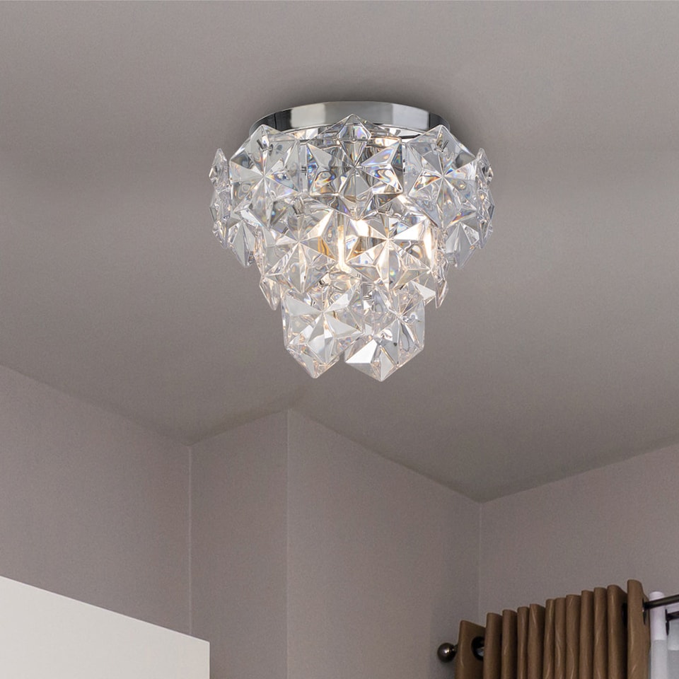 image 1 of Rhia 3 Light Clear Flush Ceiling Light
