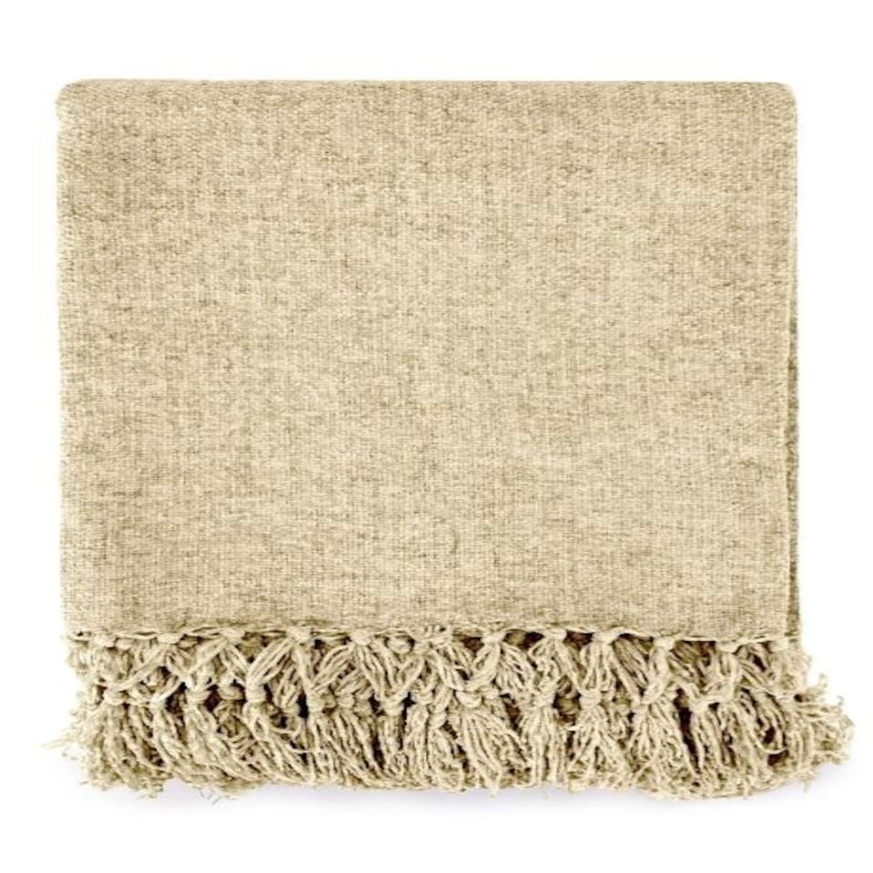 image 1 of Camilla Collection Chenille Throw in Natural (50" x 60") | Brown | Natural