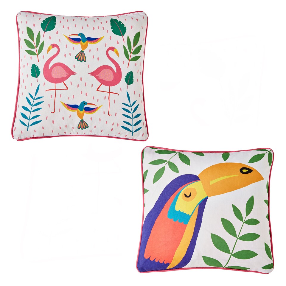 image 1 of Fusion Tropical Flamingo Outdoor Cushion Cover Pink