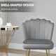 image 4 of HOMCOM Velvet-Feel Shell Accent Chair Home Bedroom Lounge Metal Legs Grey