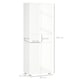 image 5 of HOMCOM 4-Door Kitchen Cupboard, Tall Freestanding 5-Tier Storage Cabinet with 3 Adjustable Shelves, 2 Drawers for Living Room, Dining Room, Push to Open Design, High Gloss White