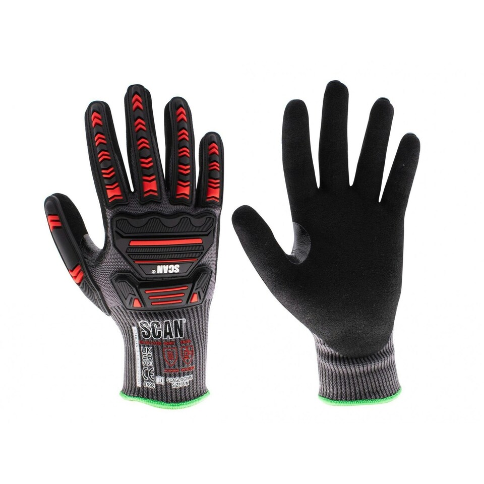 image 1 of Scan Nitrile Palm Impact Cut D Gloves - Multi Colour - XL (Size 10) Multi | XL (Size 10)