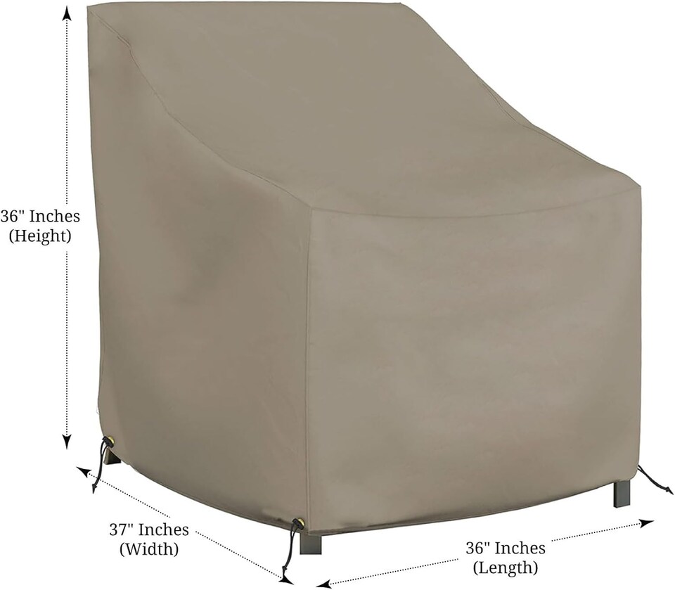 image 1 of Covers&All Outdoor Chair Covers, 12 Oz Waterproof & UV-Resistant Cover Max Fabric, Suitable for Indoors / Outdoors, 36 in L x 37 in W x 36 in H, Beige