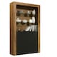 image 1 of Modern Display Cabinet with Glass Shelves | Living Room Storage Unit | Black High Gloss Cupboard Doors Multi | Oak & Black