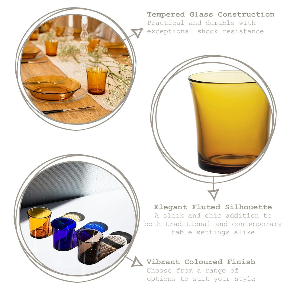 image 1 of Duralex Lys Tumbler Glasses - 210ml - Amber - Pack of 6 Clear