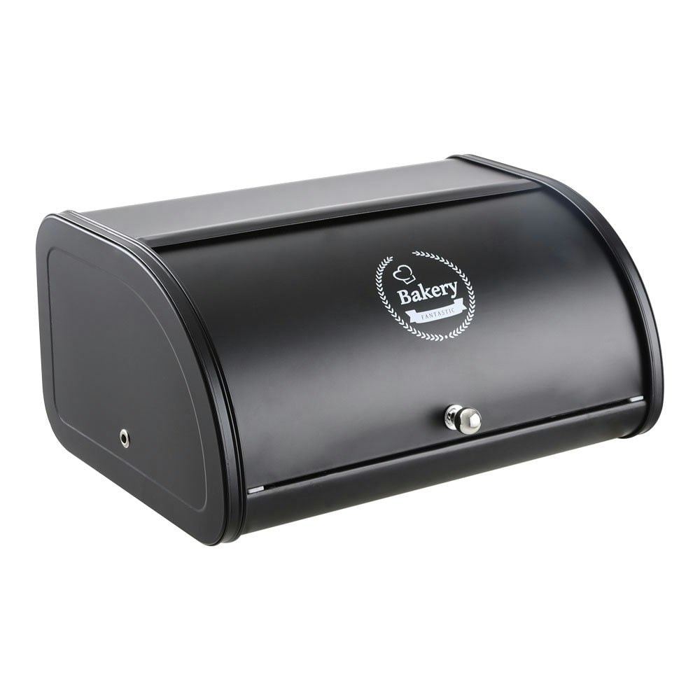 Living and Home Metal Roll Top Bread Container for Kitchen Countertop