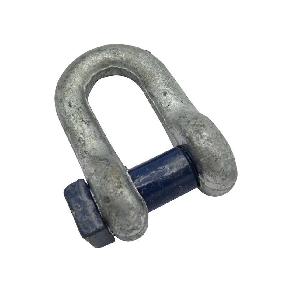 4.75 Ton Galvanised Dee Shackle With Square Head - 4750KGS Marine Boat Trawler Tested Certified