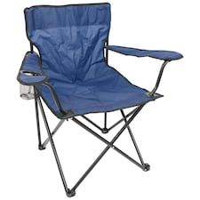 Harbour Housewares Folding Canvas Camping Chair - Matt Black/Navy