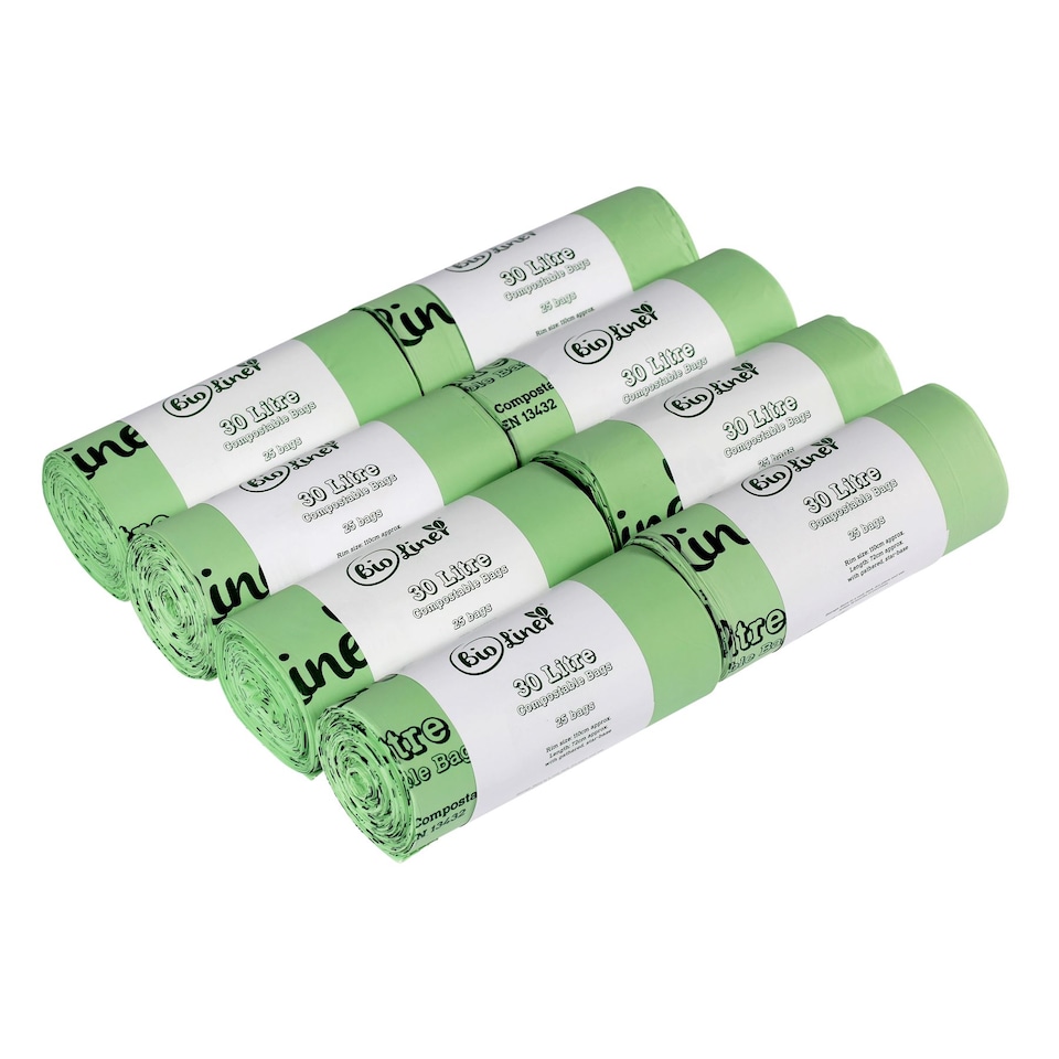 image 1 of BioLiner 30 Litre Compostable Food Waste Bin Bags - 8 Rolls