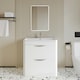 image 2 of Floor Standing 2 Drawer Vanity Unit with Polymarble Basin - 800mm - Gloss White White