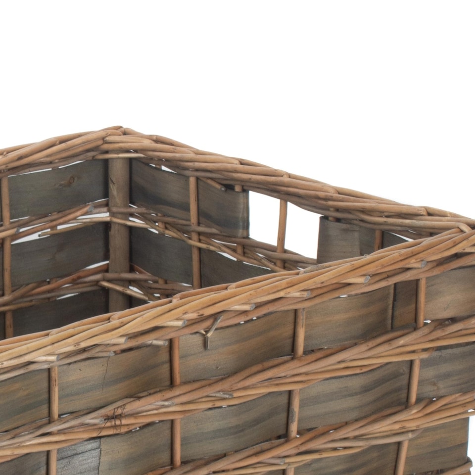 image 1 of Unlined Small Grey Scandi Storage Basket | Grey | Grey