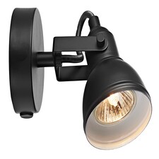 Unique Industrial Designed Matt Black Switched Wall Spot Light | Black