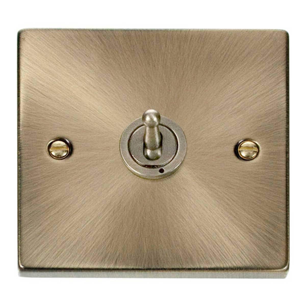 SE HOME Antique Brass Intermediate 10AX Toggle Light Switch Brown Antique Brass