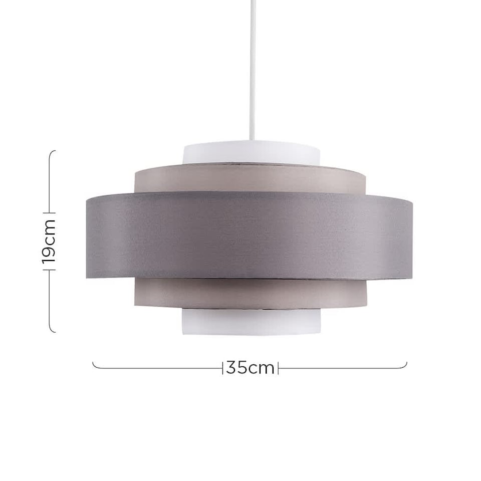 image 1 of ValueLights Hampshire Grey Ceiling Pendant Shade & Bulb | Grey