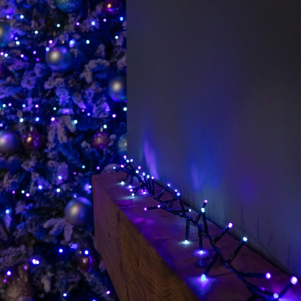 image 1 of 25m 1000 LED TreeBrights Christmas String Lights with Timer in Blue, Purple & White