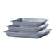 image 3 of Space Saving Non-Stick Stackable 6 Piece ( 35cm, 31cm & 28cm) Roasting Tin Tray Set Silver