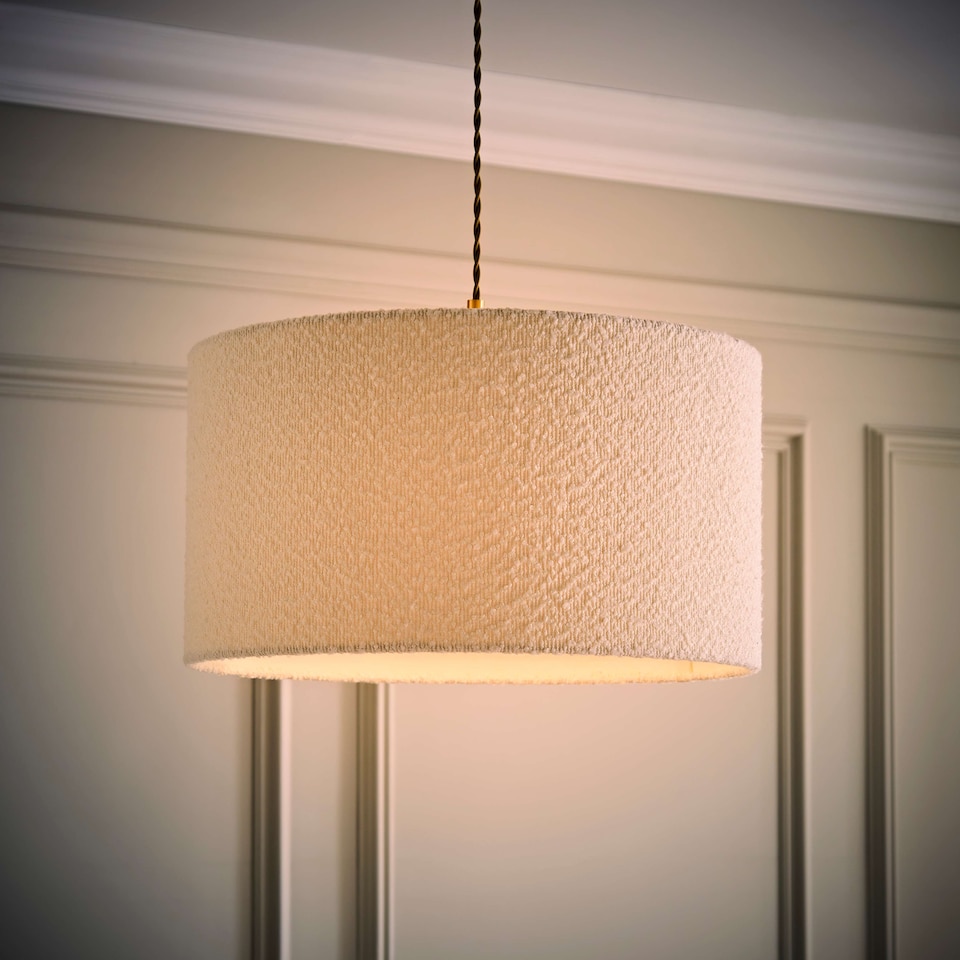 image 1 of ValueLights Reni Large Cream Boucle Pendant Shade | Cream