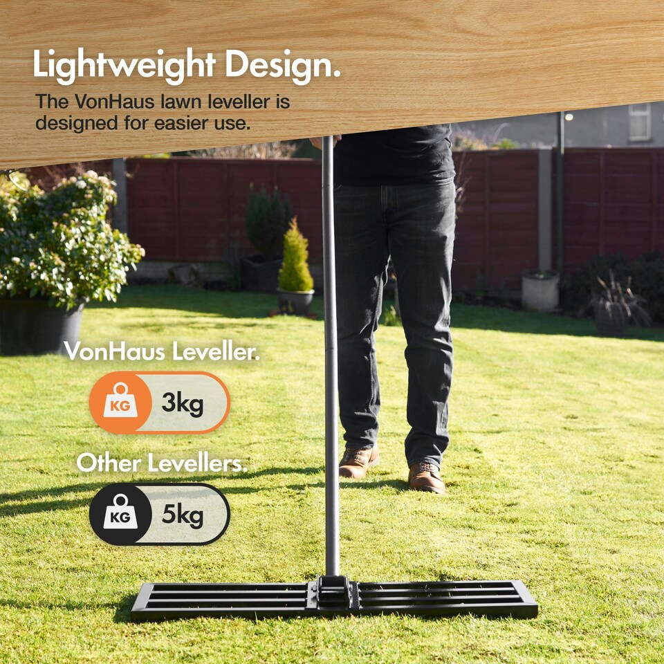 image 1 of VonHaus Lawn Levelling Rake 2M, Leveller Tool for Grass