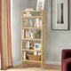 image 2 of 6 Tier Wooden Storage Rack With Adjustable Shelves Natural Brown Brown | One Size