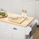 image 8 of HOMCOM Kitchen Island with Adjustable Shelf Storage Drawers and Cabinets White