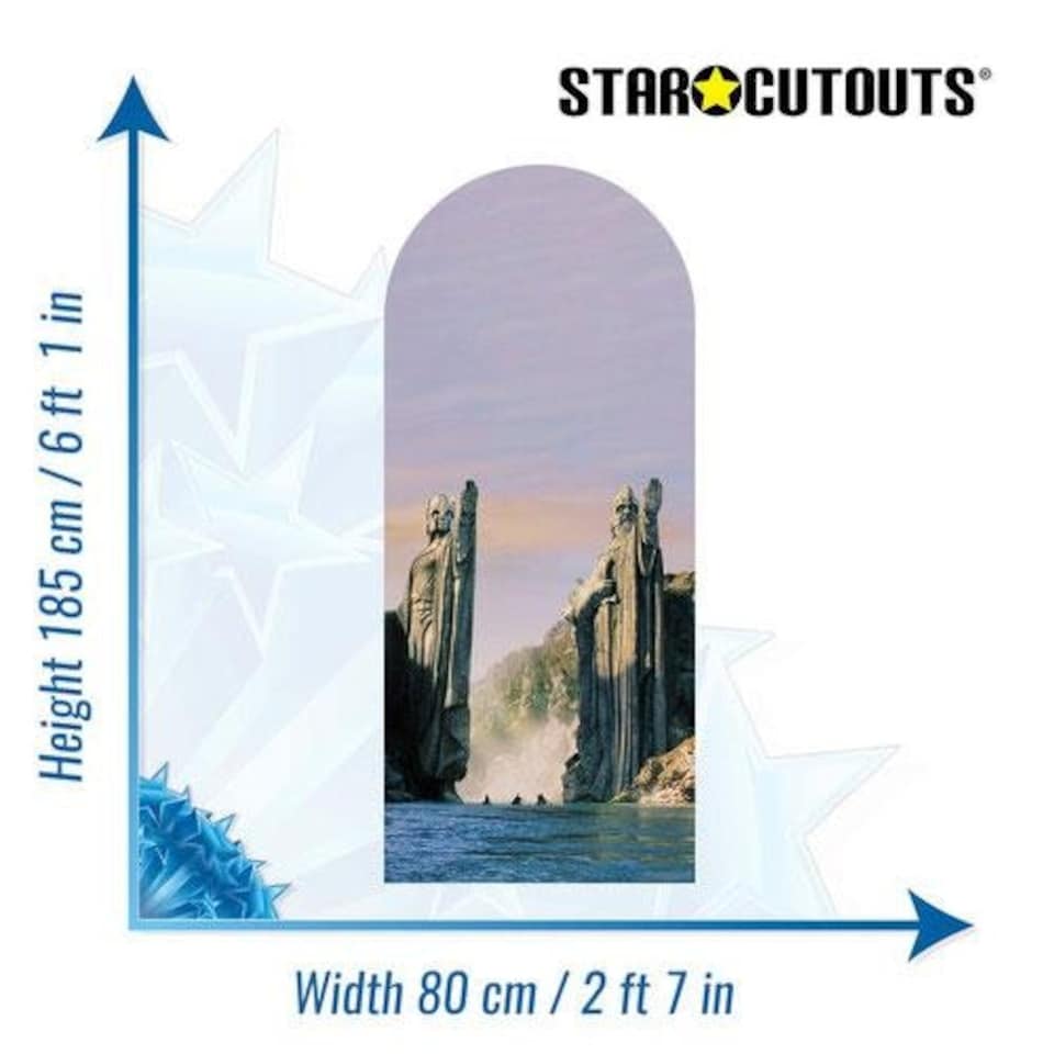 image 1 of Lord of the Rings Argonath Single Backdrop Cardboard Cutout 185cm