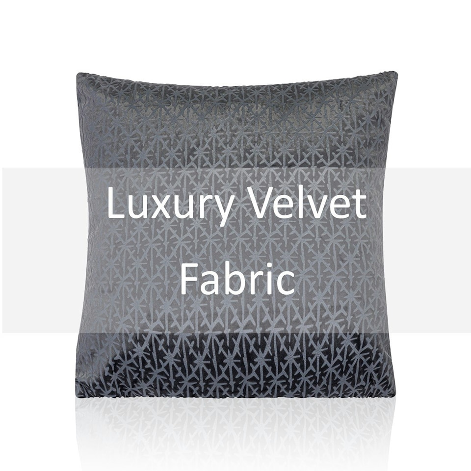 image 1 of Textured Velvet 45cm x 45cm Charcoal Cushion Set of 4 | Grey | 45cm x 45cm x 10cm | 4
