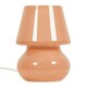 image 3 of ValueLights Beau Pin Stripe Peach Glass Table Lamp with Tapered Lampshade Bedside Light - Bulb Included